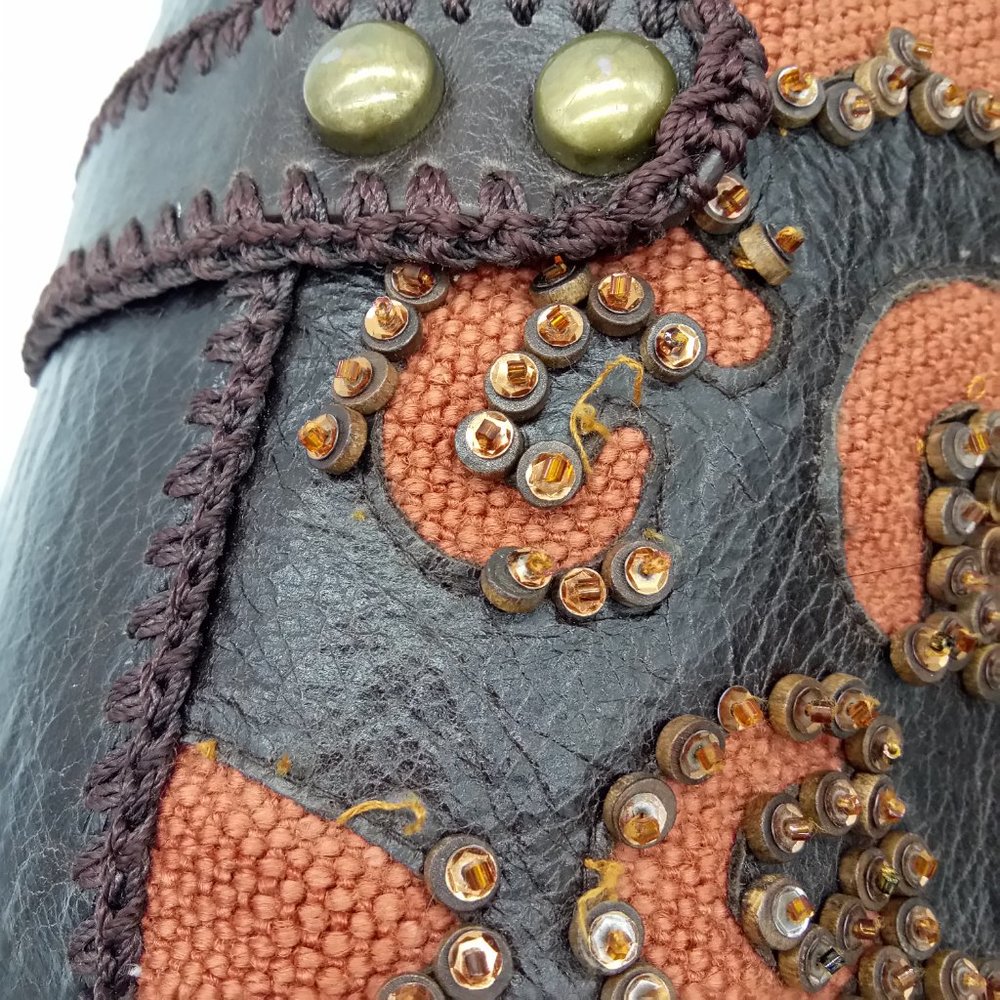 Vintage Isabella Fiore Brown Beaded Leather Purse - Picture 15 of 15